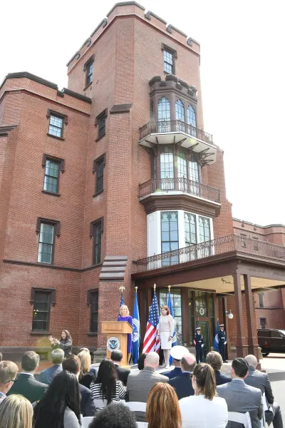 The US Department of Homeland Security’s headquarters opening in 2019. Archive institutional context.