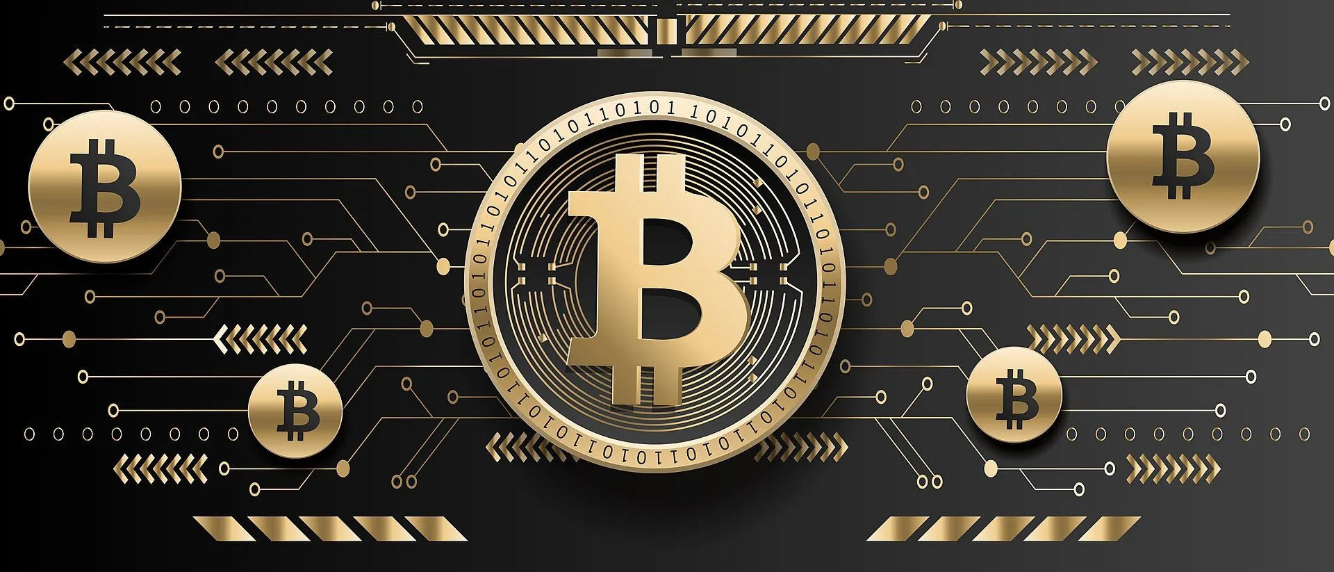 Bitcoin BTC golden coin with the symbol