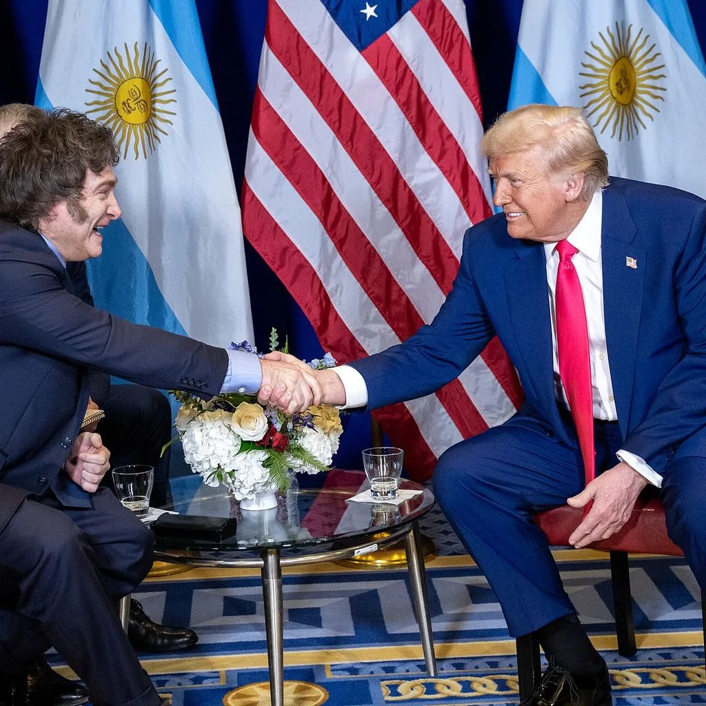 President Donald Trump meets with Argentina’s President Javier Milei