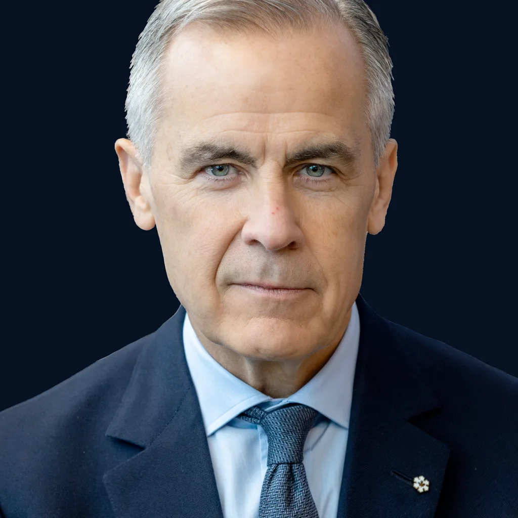 Mark Carney neutral background (blue)