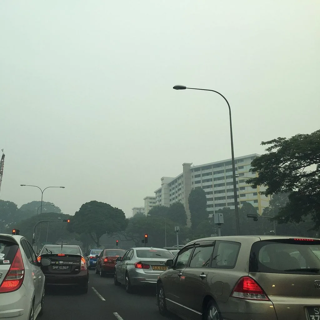 Haze seen from Clementi Road, Singapore - 20150924-01