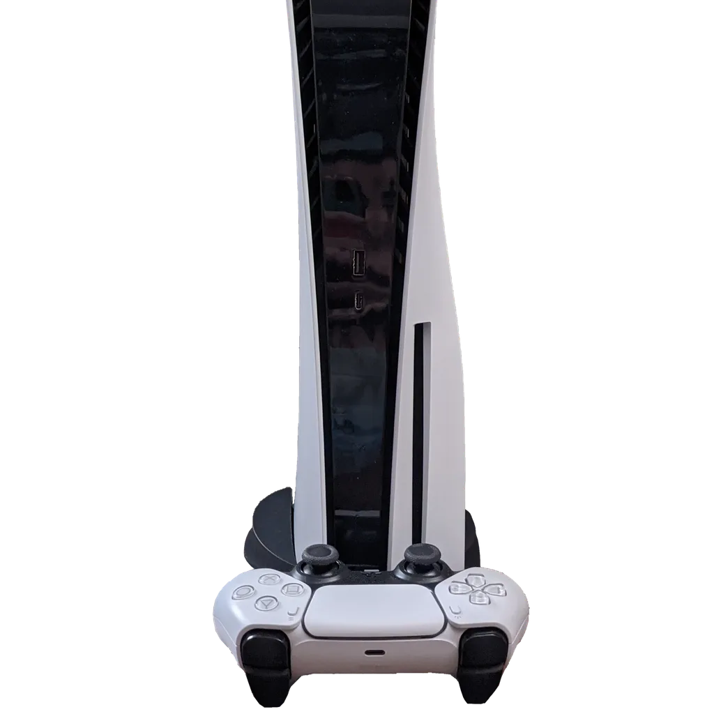 PlayStation 5 and DualSense with transparent background