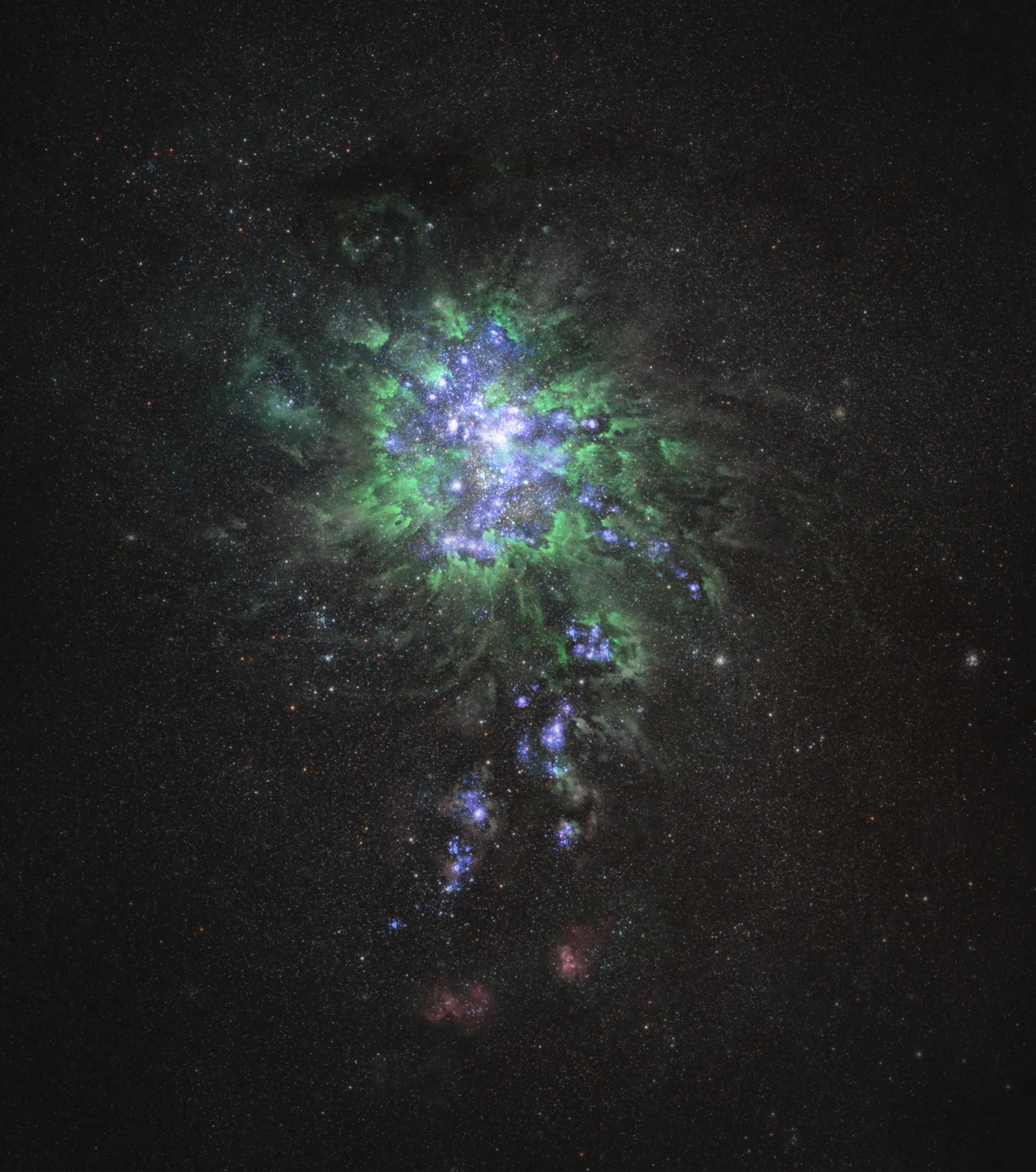 Green Pea Galaxy Illustration