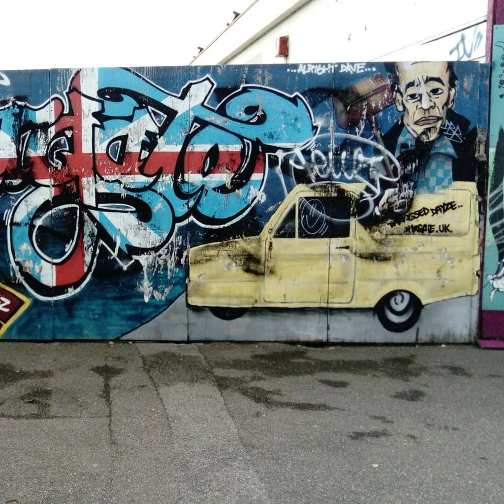View of Only Fools and Horses wall art on Marine Terrace - geograph.org.uk - 6242153