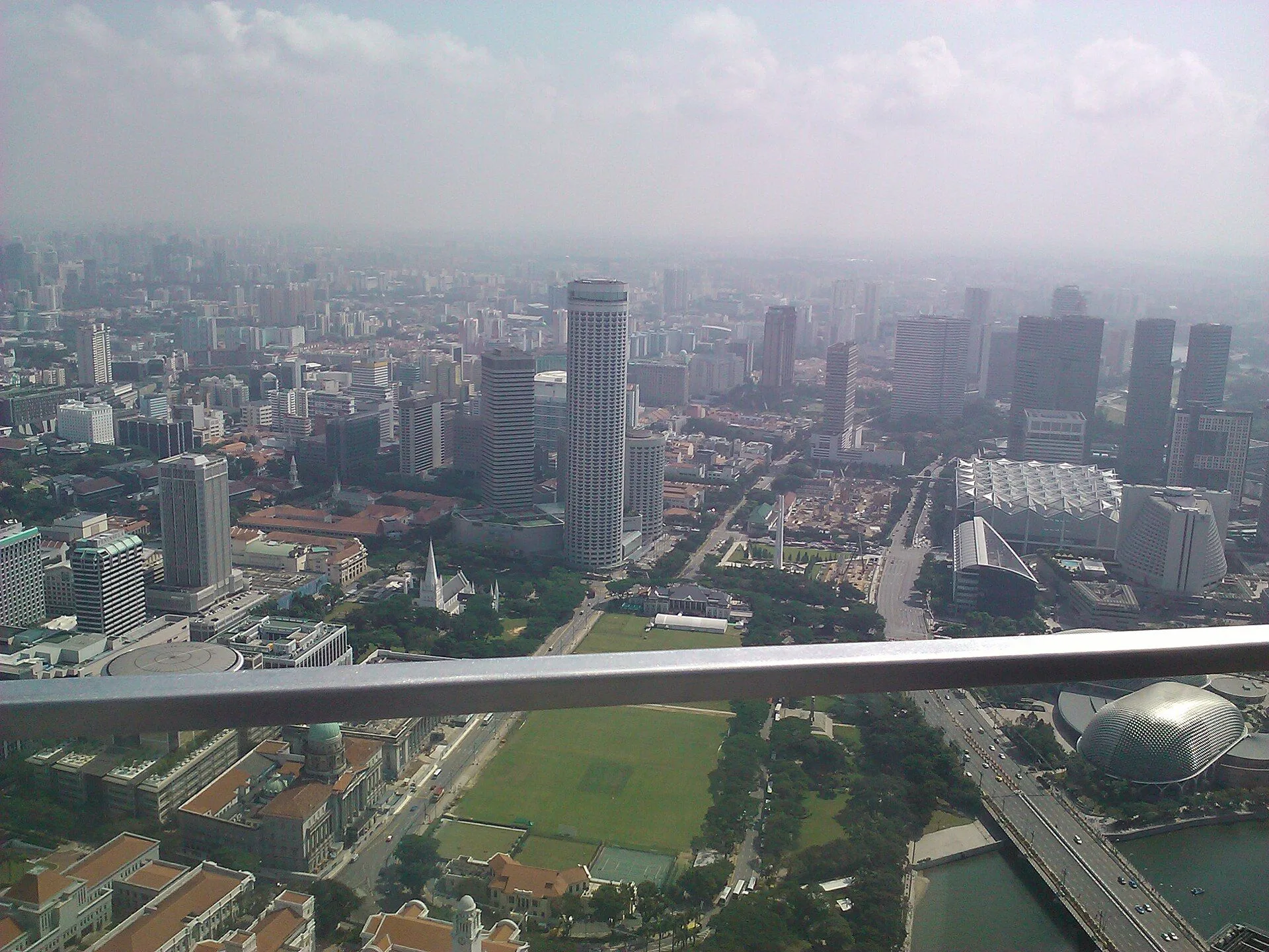 A spectacular view of the Civic District of Singapore from 1-Altitude Gallery - 20110812