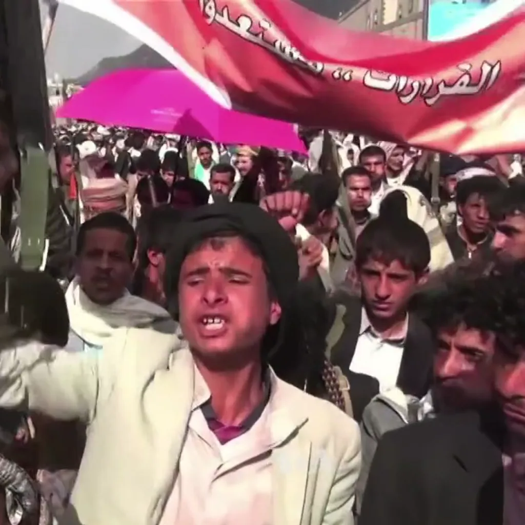 Houthis protest against airstrikes