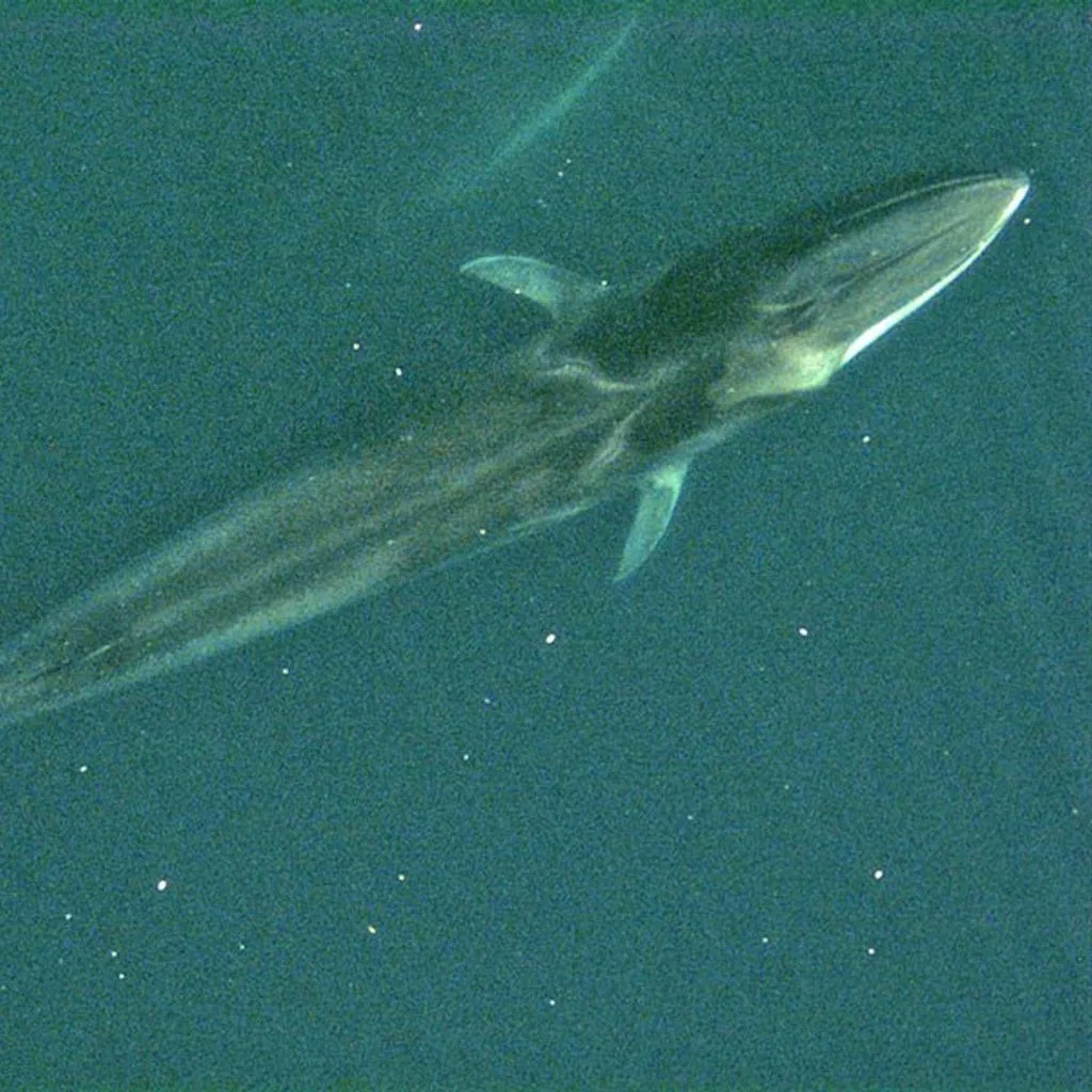 Fin whale from air